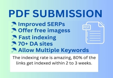 I will do manual PDF submissions on 100 high-authority sites