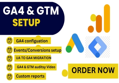 I Will do ga4 setup using google tag manager on any website