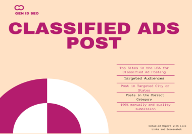 I will do 50 classified ads post on top classified ad posting websites For Traffic and Sales
