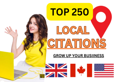 I will do top local citations for local SEO USA,  UK,  canada