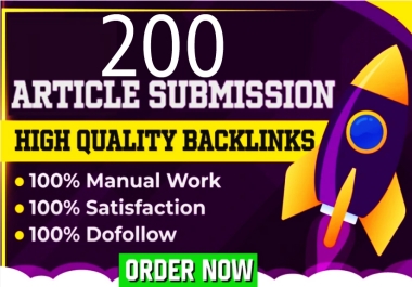 I will do 200 article submissions contextual backlinks