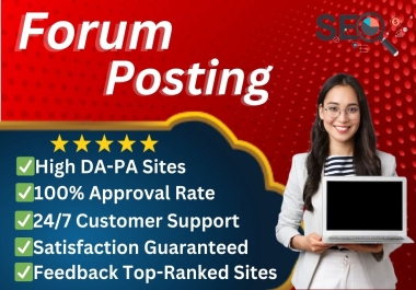 Manually Dofollow 50 Forum Postings and build High Authority DA PA Sites