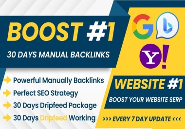 Boost Your Website,  30 days Drip Feed SEO Backlinks