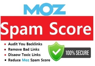 I will reduce moz spam score by removing toxic links and disavow bad backlinks