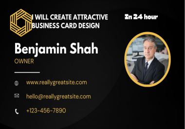 I will create attractive business card design in just 24 hours