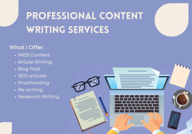 Write SEO blogs and any type of content/articles for your website