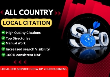 I will do 215 top rated All country local citations and directory submission