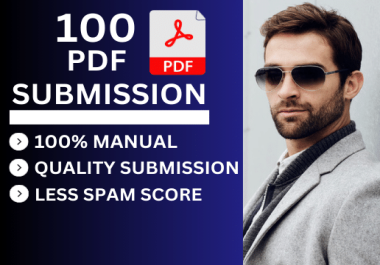 I will do PDF submission manually on 100 high da document sharing sites