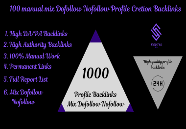 I will do 1000 mix Dofollow Nofollow Profile Creation Backlinks