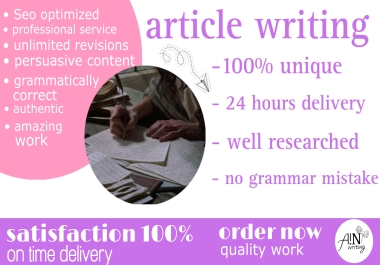 I will write amazing article for you with zero grammar mistakes