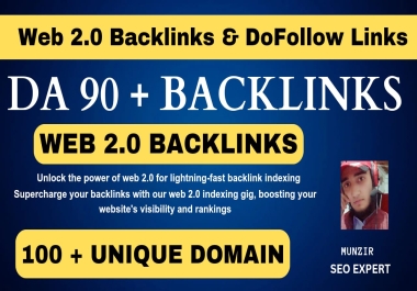 I will do 50 High Authority Web 2.0 DA 90 Dofolow and other all types of backlinks