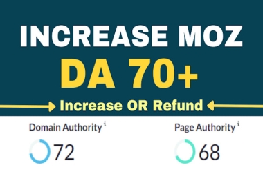 I will Increase Moz Domain Authority DA 70 Plus
