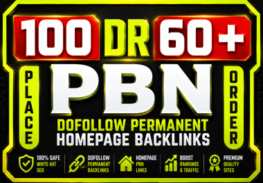 I will create 100 High Quailty. Com DR 60+ Backlinks for top Ranking