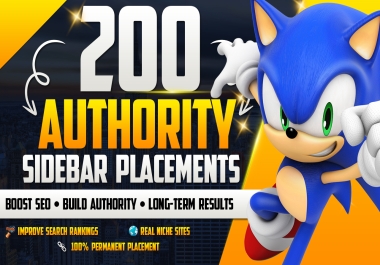 I will publish your link on 200 DA50+ authority sites with sidebar placement