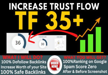 increase your site majestic URL trust flow tf 35 plus