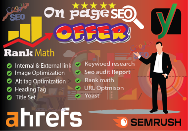 I will do On page seo with Rank math Yoast SEO Plugin & SEO audit
