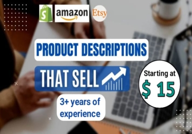 i will write SEO optimized products description