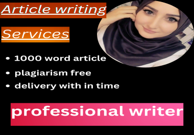1 will write 1000 word blog post,  website content writing and rewrite article