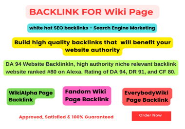 Create 2 white hat SEO Backlinks on 2 Wiki Page for your Website