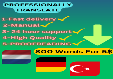 I will translate your article or text in one day