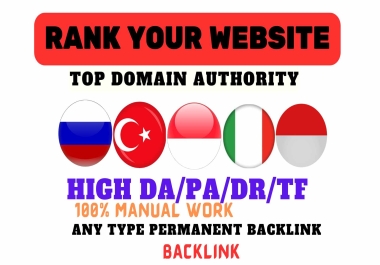 I will sent 100 Russia, Turkey, Indonesian, italian, Poland High Authority Dofollow LInkbuilding