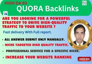You will get GET High-Quality Quora Answer With SEO Clickable Backlinks