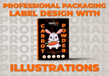 I will make professional packaging and label outline with unique handmade illustrations
