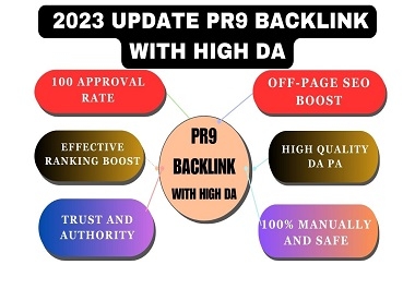 You will get update 2023 60 PR9 backlinks with 90+ High DA