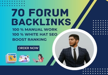 I will create manually provide 70 forum postings to high DA PA Websites