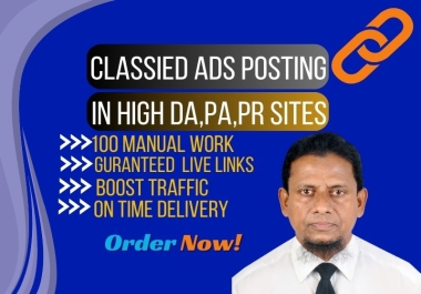 I will post your classified ads on top rated USA,  UK,  Canada,  Australia classified ads posting sites