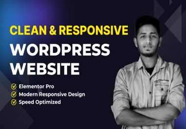 Design clean and modern WordPress website with Elementor pro