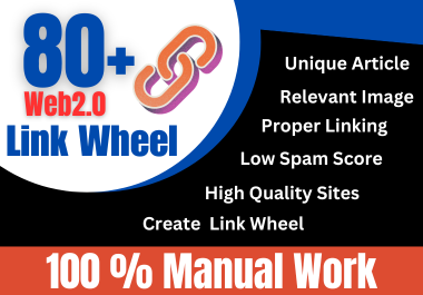 I will do 80 Quality Web 2 Link Wheel Backlinks on High DA Website