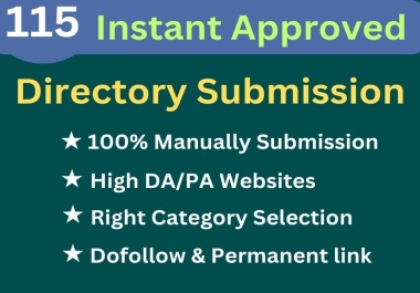 I will do Fast Approved 115+ directory sub mission SEO Backlinks for website ranking