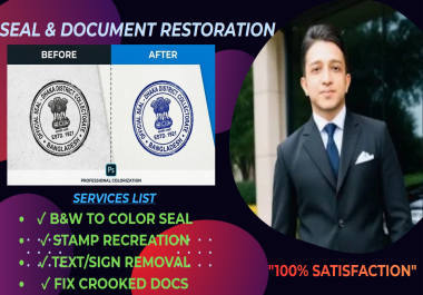 Professional seal restoration,  stamp recreation & document fixing with accuracy
