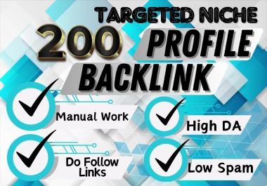 200 HQ Profile Backlinks-DoFollow & permanent Links-Rapidly promote