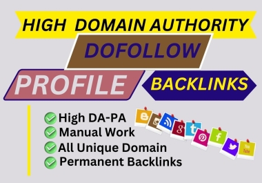 Get Manually 250 HQ Profile Backlinks High DA PA Websites