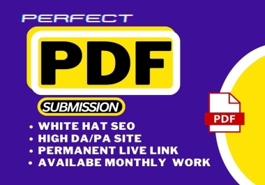 I will manually do 100 PDF submissions to top ranking document sharing sites