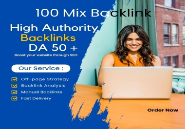 I will build 100 Mix Backlinks on DA 50+