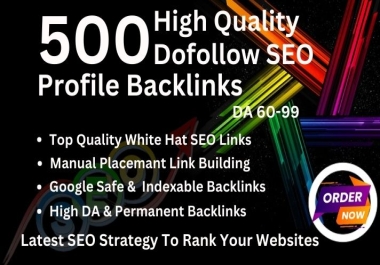 I will create 250 SEO Social Profile backlinks from high da quality websites