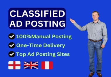 I will do 50 high quality classified ads posting in top classified sites USA,  UK,  Canada