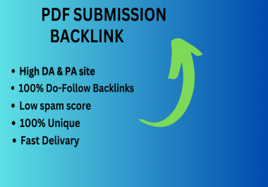 I will create 100 PDF submission backlinks manually with quality domain.