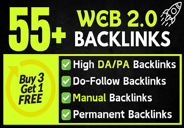 I will manually build 55 plus high authority web 2.0 backlinks.