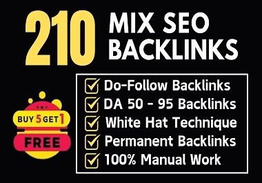 Gain 200 High Authority Mix Backlinks for your website ranking.