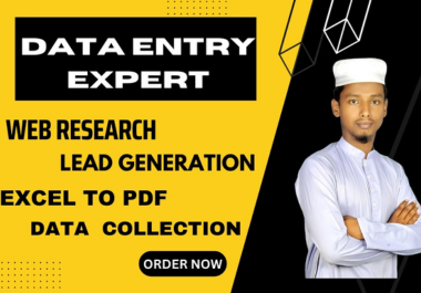 I will do data entry,  web research,  lead generation,  and email signature with integrity