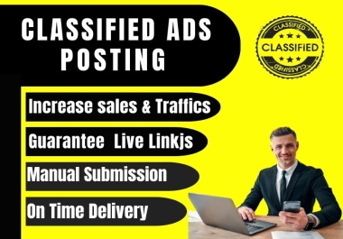 I will place 55 classified ads on reputable classified websites organic work submitted.