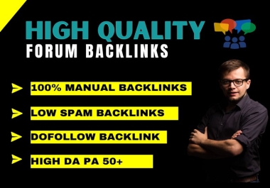 Get 60 High-Quality Forum Posting Backlinks on Top Authority Sites Manually Work Submitted