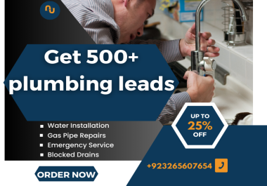 you will get upto 500+ plumbers leads email addresses