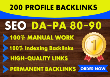 Get 200+high-quality manual indexing Profile creation backlinks top DA