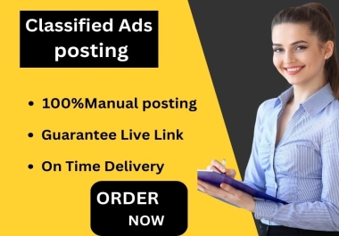Professional Classified Ads Posting Service Worldwide - Manual and Effective