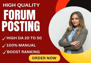 I will manually provide70 forum posting backlinks,  high da 90